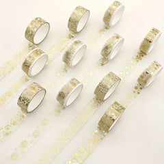 12 Rolls Golden Foil Masking Tape Set - DIY Scrapbooking Stickers Stationery