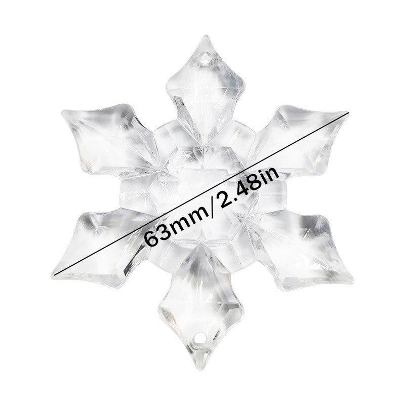 5pcs Crystal Snowflake Pendant Acrylic Christmas Tree Decor