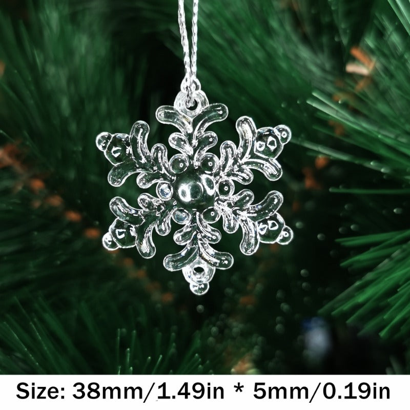 5pcs Crystal Snowflake Pendant Acrylic Christmas Tree Decor