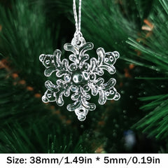 5pcs Crystal Snowflake Pendant Acrylic Christmas Tree Decor