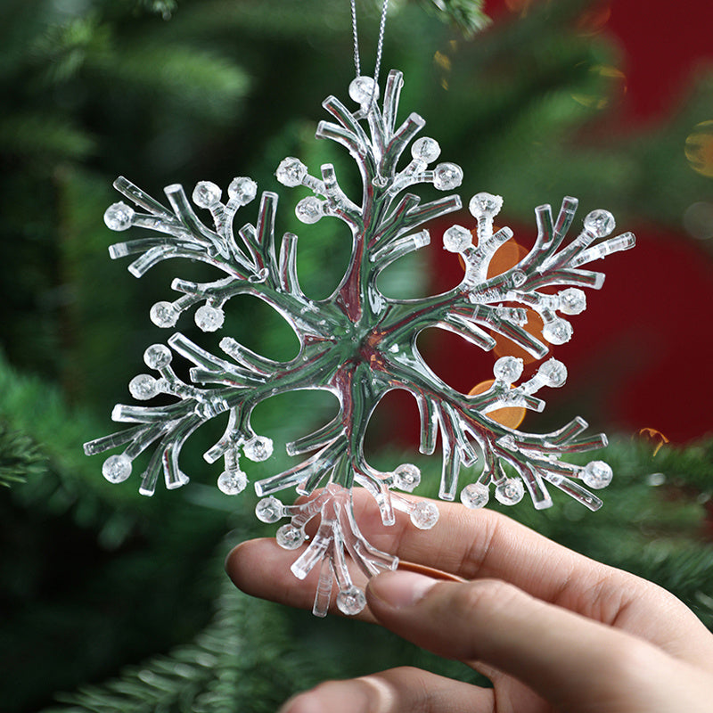 5pcs Crystal Snowflake Pendant Acrylic Christmas Tree Decor