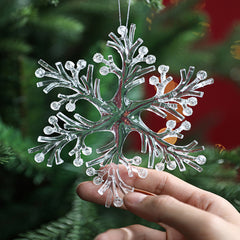 5pcs Crystal Snowflake Pendant Acrylic Christmas Tree Decor