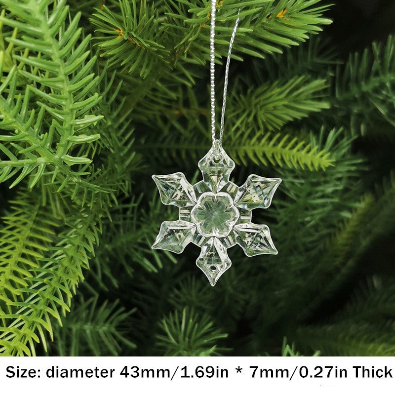 5pcs Crystal Snowflake Pendant Acrylic Christmas Tree Decor