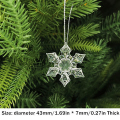 5pcs Crystal Snowflake Pendant Acrylic Christmas Tree Decor