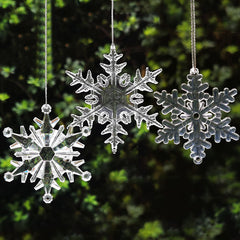 5pcs Crystal Snowflake Pendant Acrylic Christmas Tree Decor