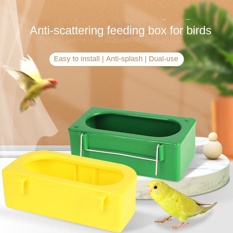 Bird Hanging Feeder Anti-scatter Bowl Automatic Drinking Fountain