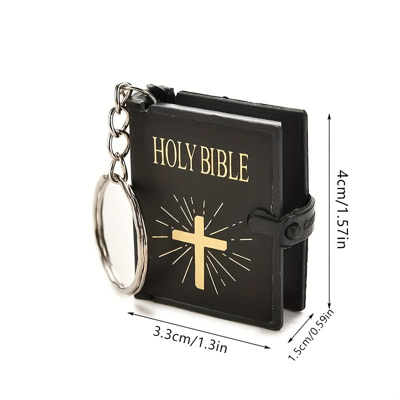 English HOLY BIBLE Keychain Bag Backpack Ornament Gift Men Women