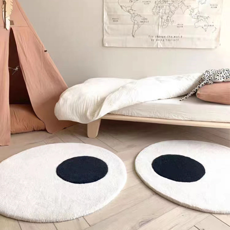 Thickened Cashmere Carpet For Living Room 1300g Funny Cartoon Round Fluffy Rug