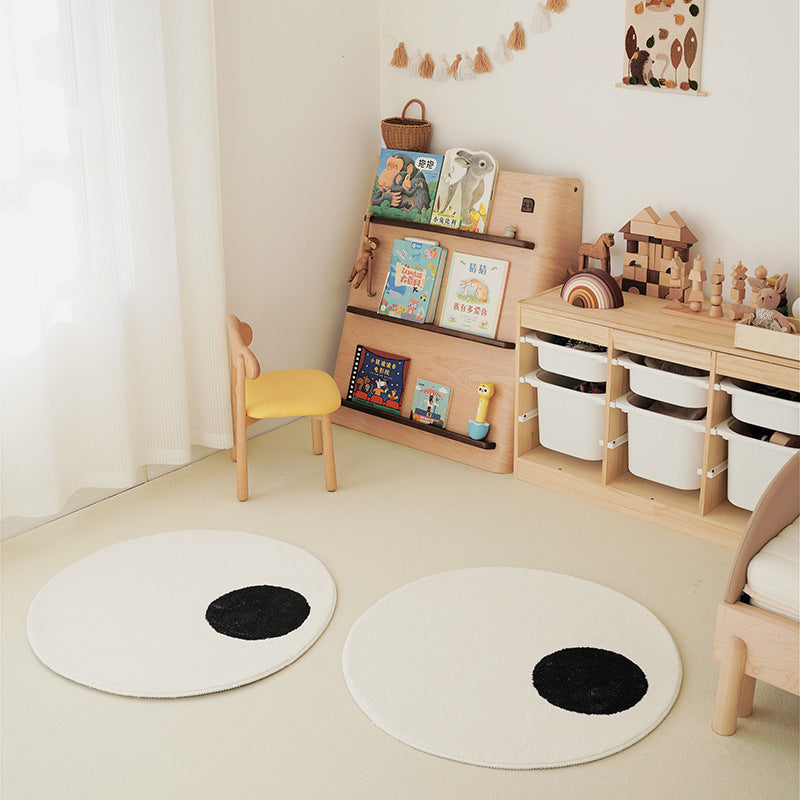 Thickened Cashmere Carpet For Living Room 1300g Funny Cartoon Round Fluffy Rug