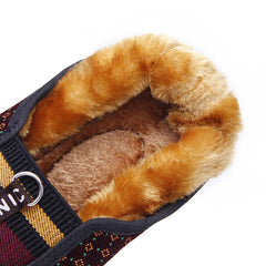 Women's Retro Print Flat Shoes Winter Warm Walking Shoes