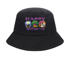 Halloween Skull Pattern Bucket Hat Vintage Sun Protection Hat