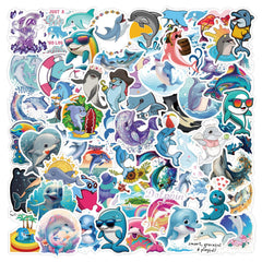 60pcs Dolphin Animals Doodle Aesthetics Funny Cartoon Stickers Pack
