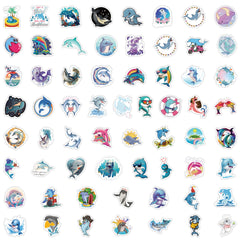 60pcs Dolphin Animals Doodle Aesthetics Funny Cartoon Stickers Pack