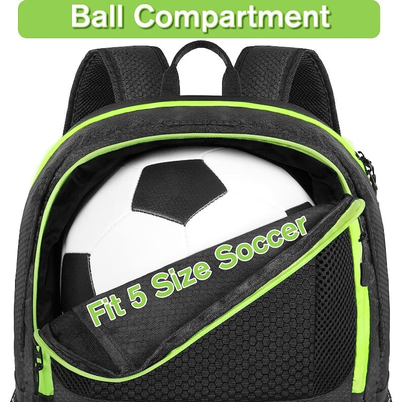 Soccer Backpack Lightweight Sports Bag With Ball Holder Water Resistant