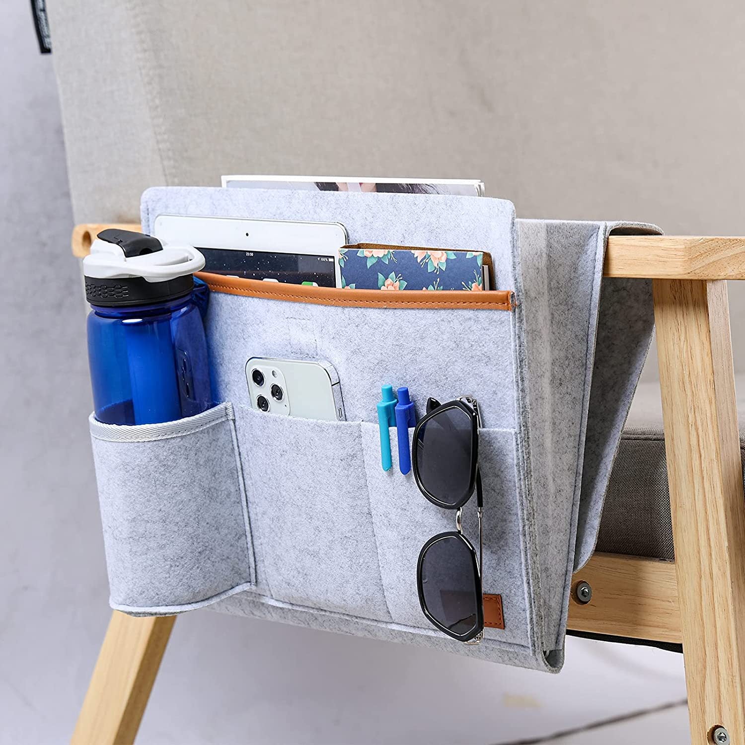 Sofa Armrest Storage Bag, Remote Control Tablet Phone Organizer