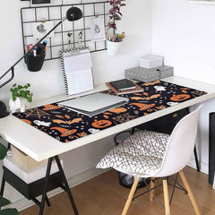 Halloween Orange Cats Pumpkin Bats Ghosts Large Mouse Pad