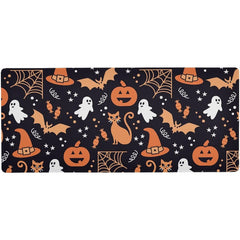 Halloween Orange Cats Pumpkin Bats Ghosts Large Mouse Pad