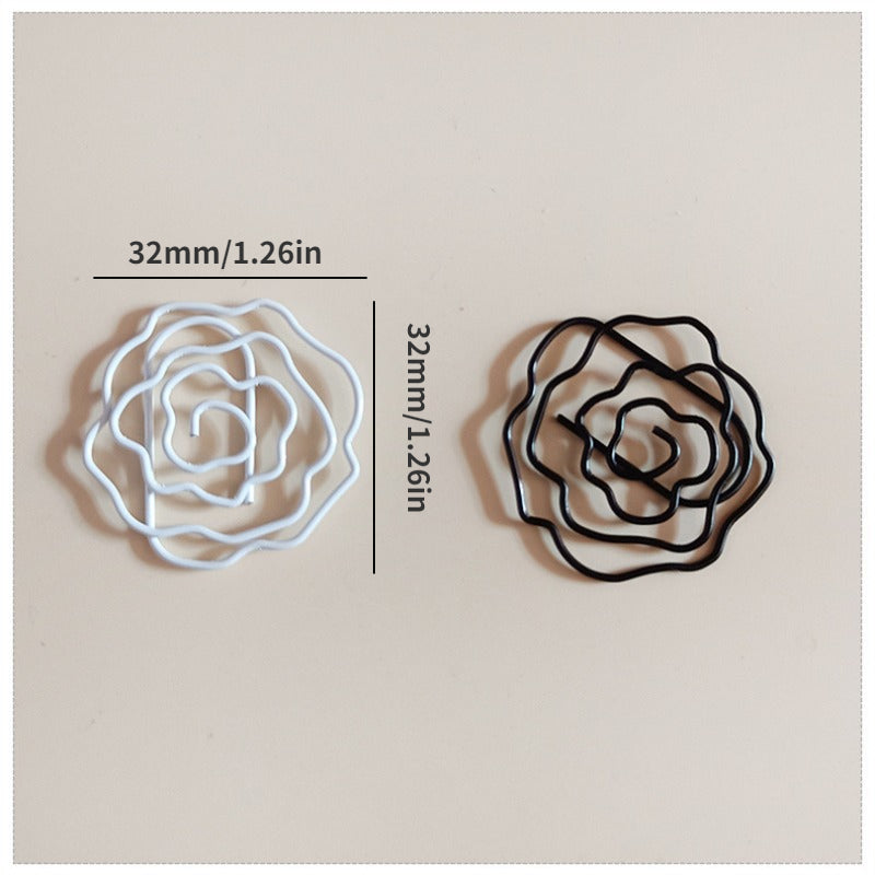 16pcs Metal Paper Clips Roses Bookmarks Office School Stationery Accessory