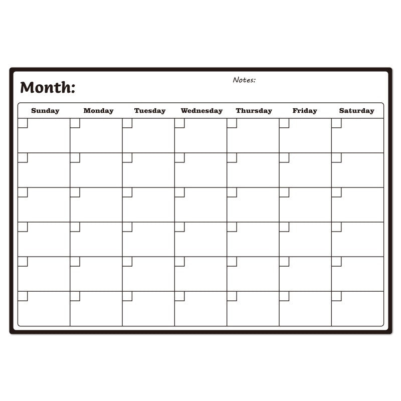 Magnetic A3 Month Planner Refrigerator Sticker Erasable Whiteboard