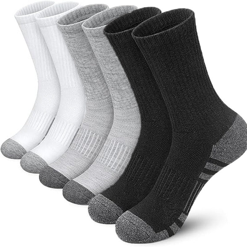 5 Pairs Men's Cotton Basketball Socks for Autumn/Winter