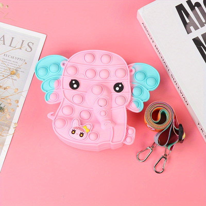 Elephant Silicone Coin Purse Bubble Pinching Crossbody Bag