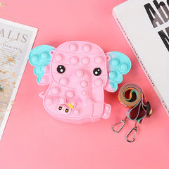 Elephant Silicone Coin Purse Bubble Pinching Crossbody Bag