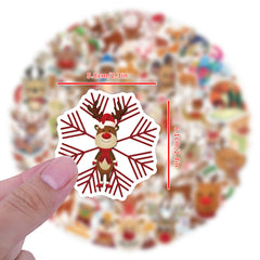 100pcs Christmas Reindeer Love Doodle Waterproof Stickers