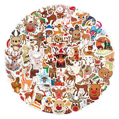 100pcs Christmas Reindeer Love Doodle Waterproof Stickers
