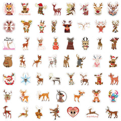 100pcs Christmas Reindeer Love Doodle Waterproof Stickers