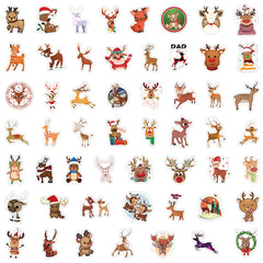 100pcs Christmas Reindeer Love Doodle Waterproof Stickers