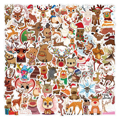 100pcs Christmas Reindeer Love Doodle Waterproof Stickers