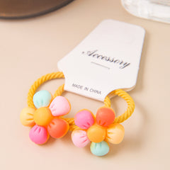 10pcs Flower Hair Rope Elastic Rubber Hair Tie Bands For Girls