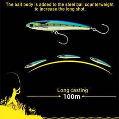 110mm 60g Pencil Fishing Lure Hard Bait 5X Hook Tuna Sea Fishing Lures
