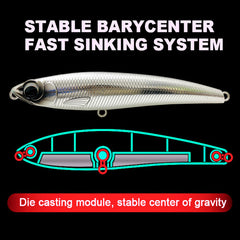 110mm 60g Pencil Fishing Lure Hard Bait 5X Hook Tuna Sea Fishing Lures
