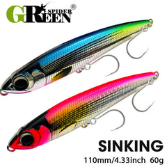 110mm 60g Pencil Fishing Lure Hard Bait 5X Hook Tuna Sea Fishing Lures