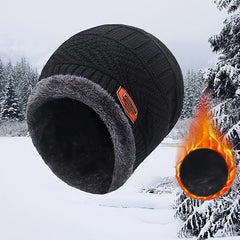 Winter Warm Knitted Hat & Scarf Set Windproof Beanie