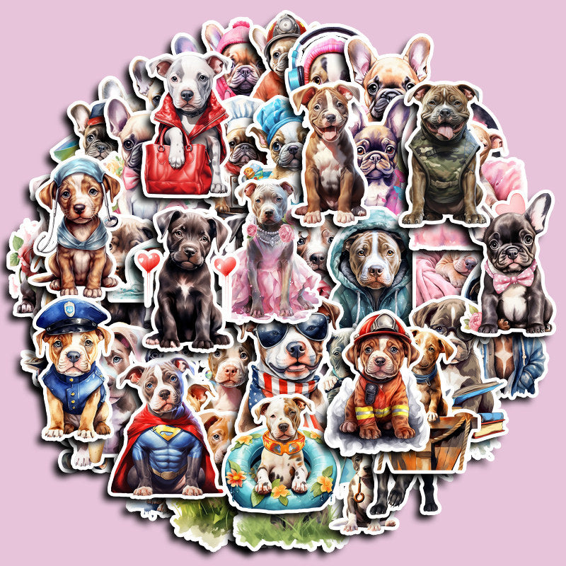 50pcs Dog Stickers DIY Computer Scrapbooking Student Stationery Arts Crafts