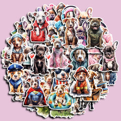 50pcs Dog Stickers DIY Computer Scrapbooking Student Stationery Arts Crafts
