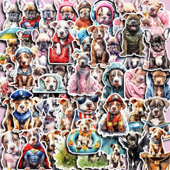 50pcs Dog Stickers DIY Computer Scrapbooking Student Stationery Arts Crafts