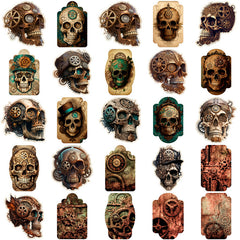 50pcs Steampunk Skull Capital Stickers DIY Scrapbook Arts Crafts Washi Stickers