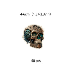 50pcs Steampunk Skull Capital Stickers DIY Scrapbook Arts Crafts Washi Stickers