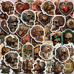 50pcs Steampunk Skull Capital Stickers DIY Scrapbook Arts Crafts Washi Stickers
