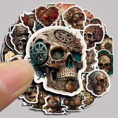 50pcs Steampunk Skull Capital Stickers DIY Scrapbook Arts Crafts Washi Stickers