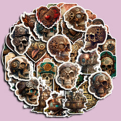 50pcs Steampunk Skull Capital Stickers DIY Scrapbook Arts Crafts Washi Stickers