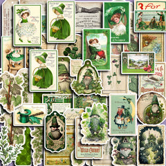 50pcs Lucky Green Sticker DIY Scrapbooking Computer Student Stationery