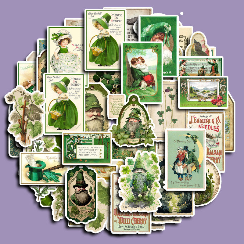 50pcs Lucky Green Sticker DIY Scrapbooking Computer Student Stationery