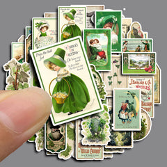 50pcs Lucky Green Sticker DIY Scrapbooking Computer Student Stationery