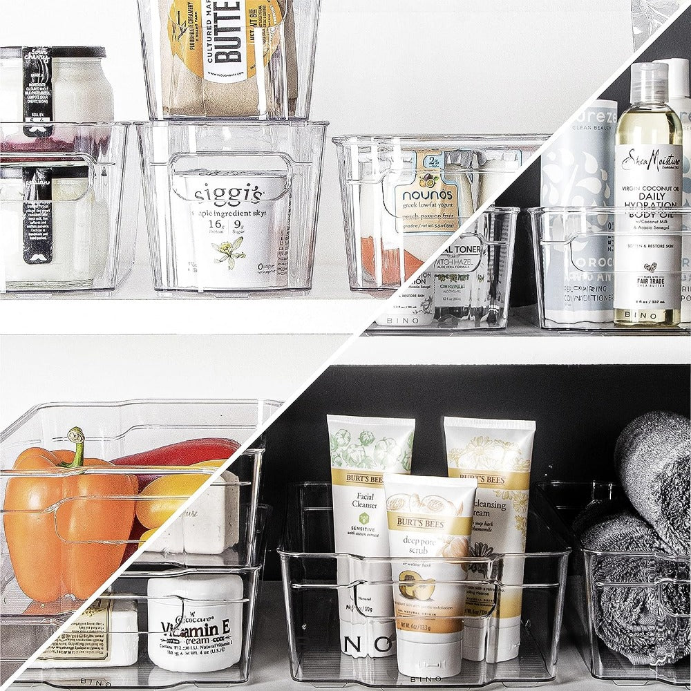 Clear Stackable Storage Bins Kitchen Pantry Organizer