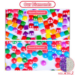 5D Flocked Canvas Diamond Painting Kit - 35 Sizes & Tools - DIY Art Set