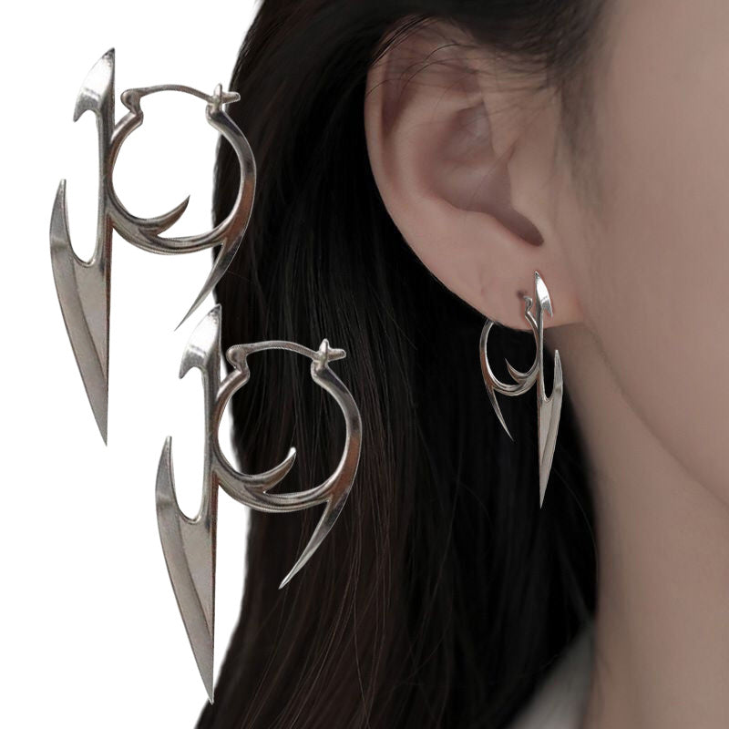 Cyberpunk Darts Shape Ear Pendants Gothic Earrings Hip Hop Unisex Jewelry